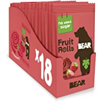 BEAR Fruit Rolls Fresa – Snack Natural 100% Fruta – Sin Azúcar Añadido – Sin Gluten – Vegano – Snack Saludable para…